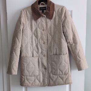 Ellen Tracy Women's Beige Quilted Utility Jacket